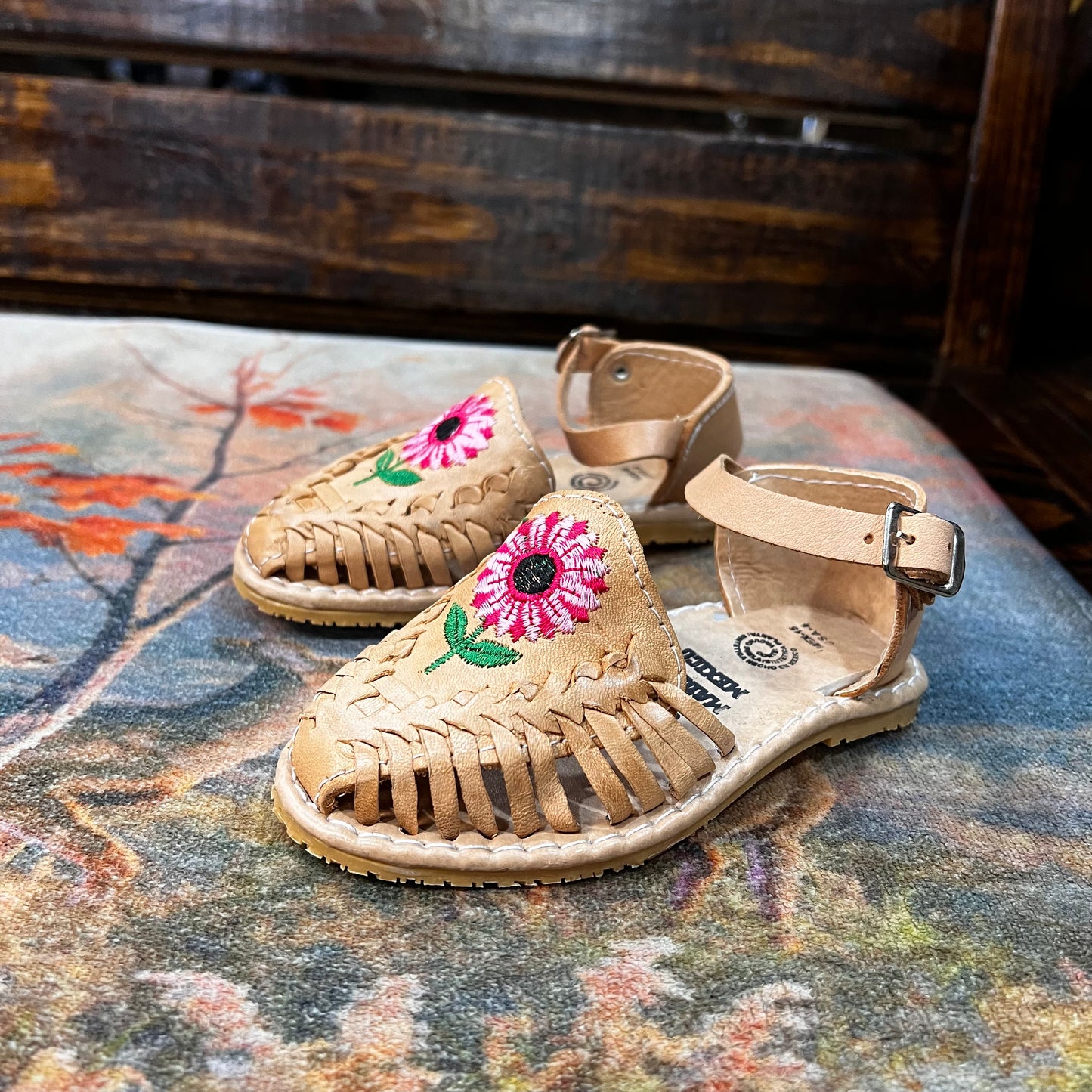 Girls' Pink Sunflower Huaraches