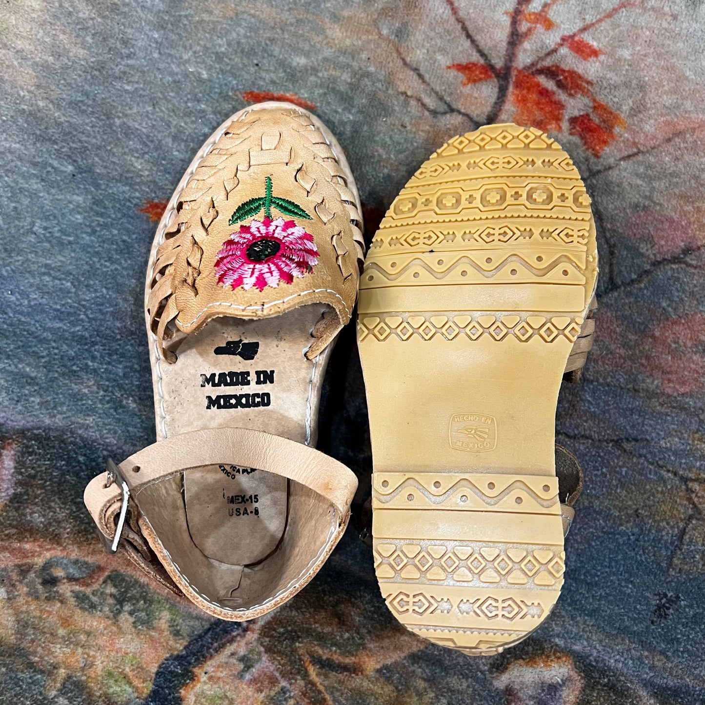 Girls' Pink Sunflower Huaraches