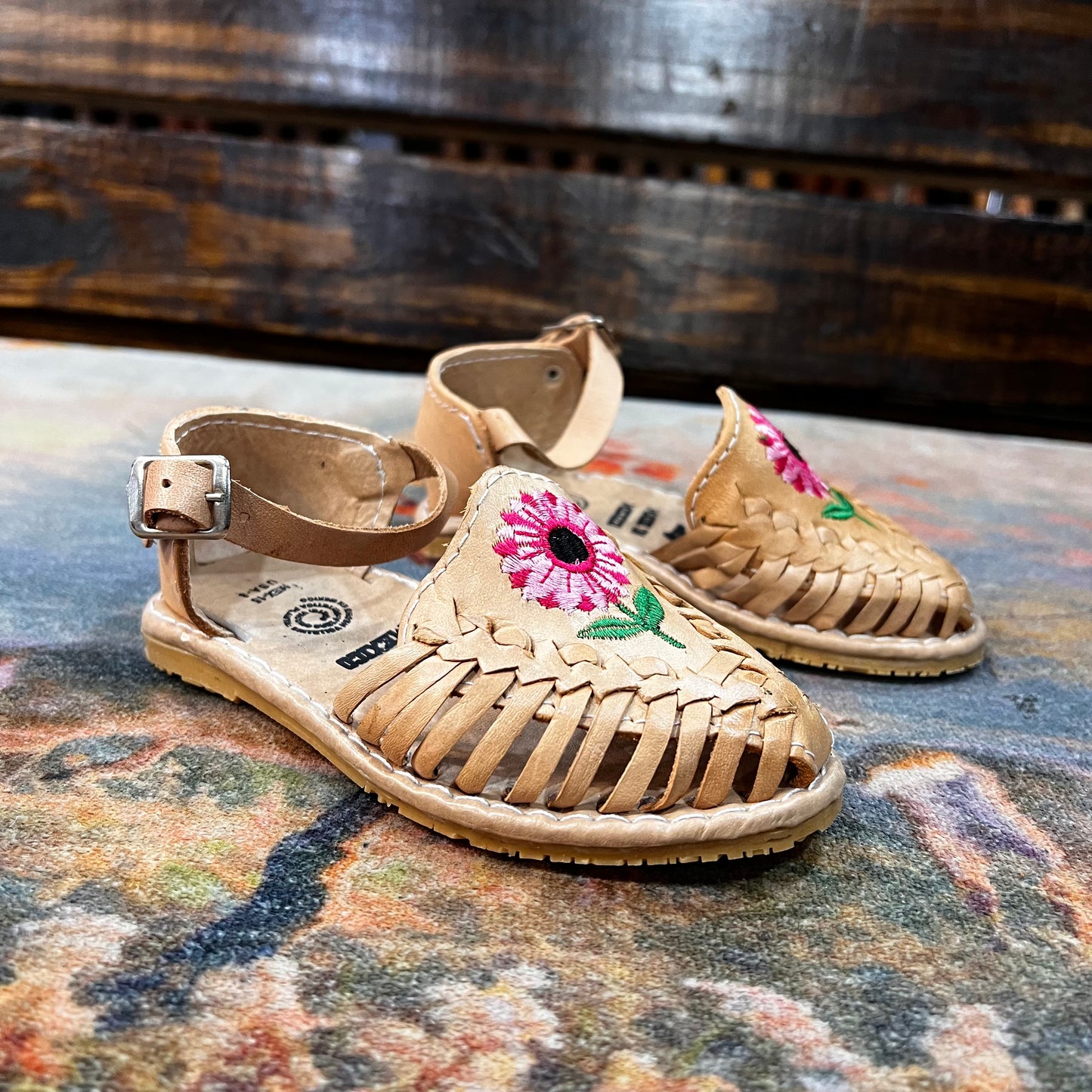 Girls' Pink Sunflower Huaraches