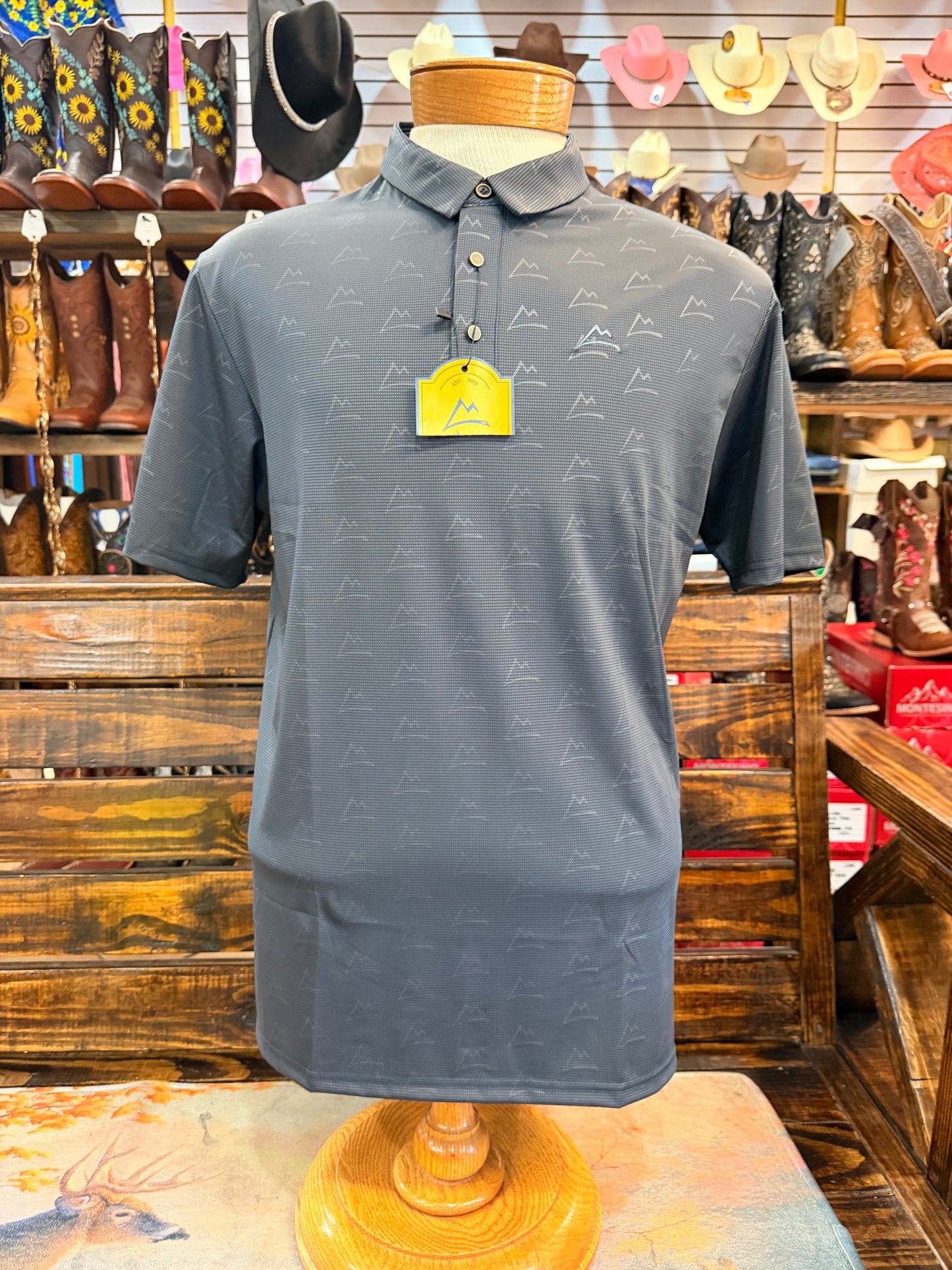 Men’s Mountain-Print Performance Polo