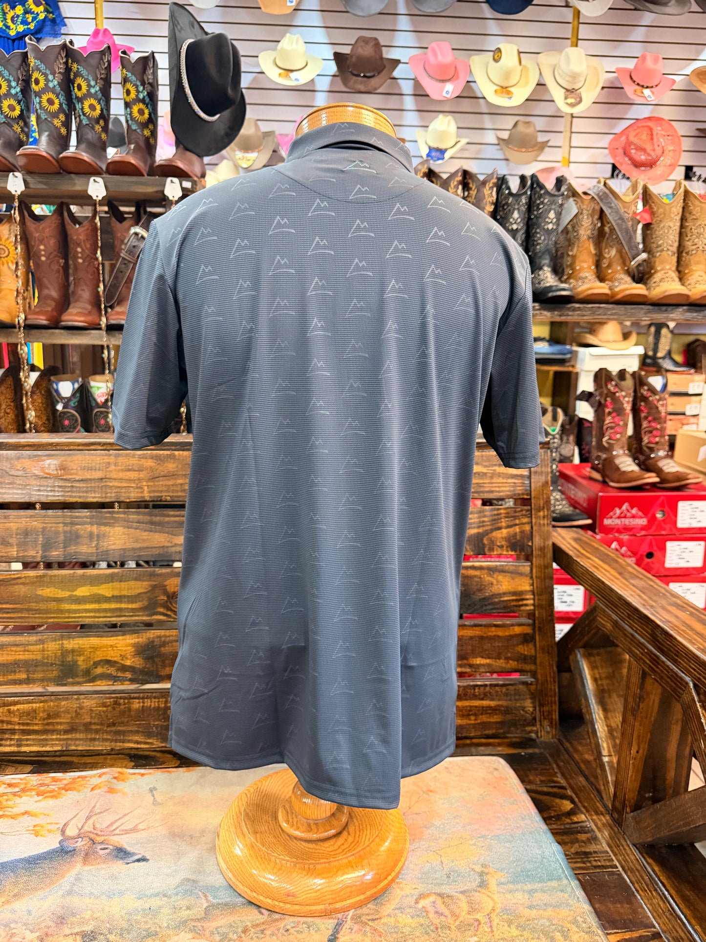 Men’s Mountain-Print Performance Polo