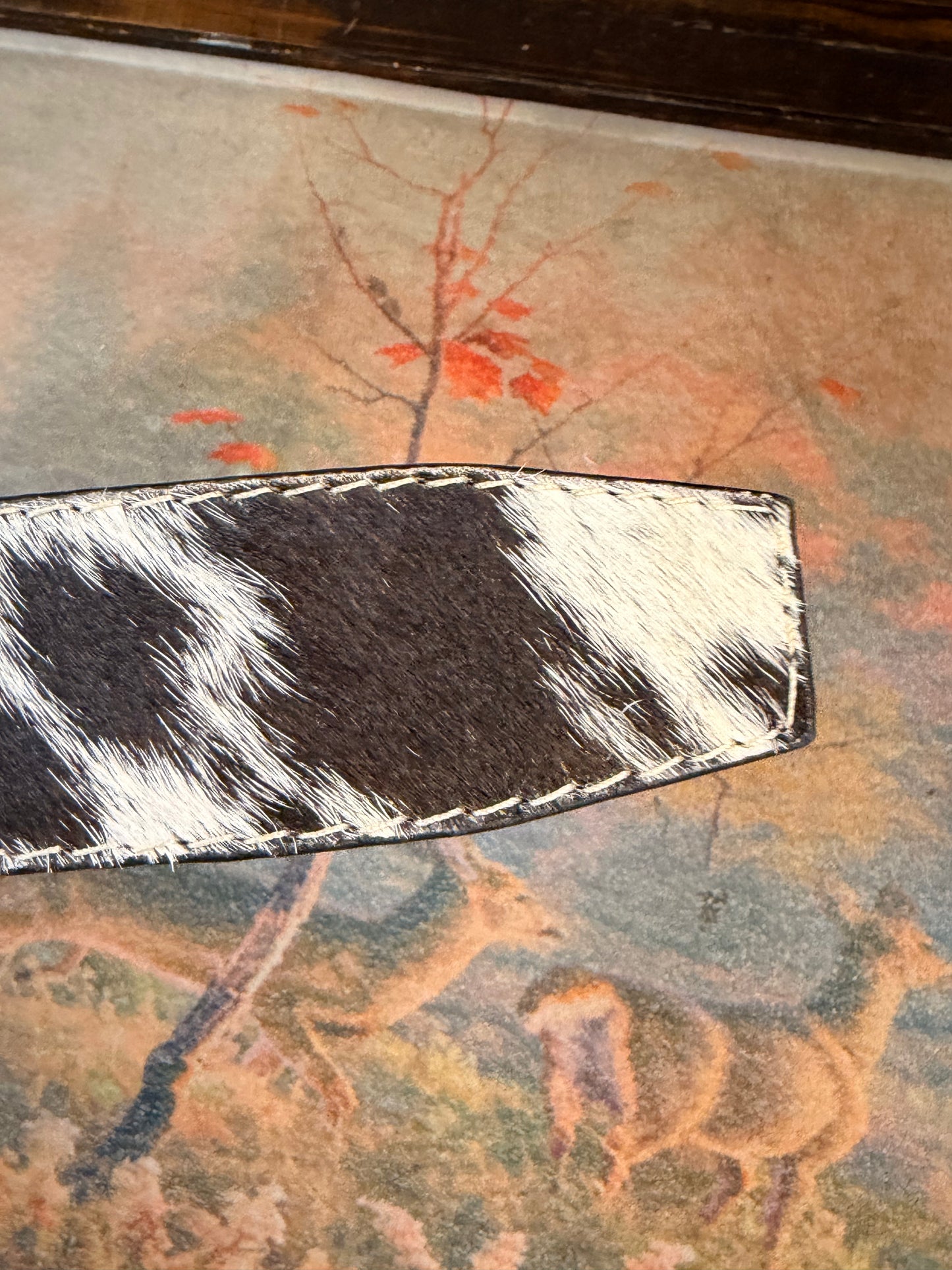 Cowhide Western Belt with Metal Buckle