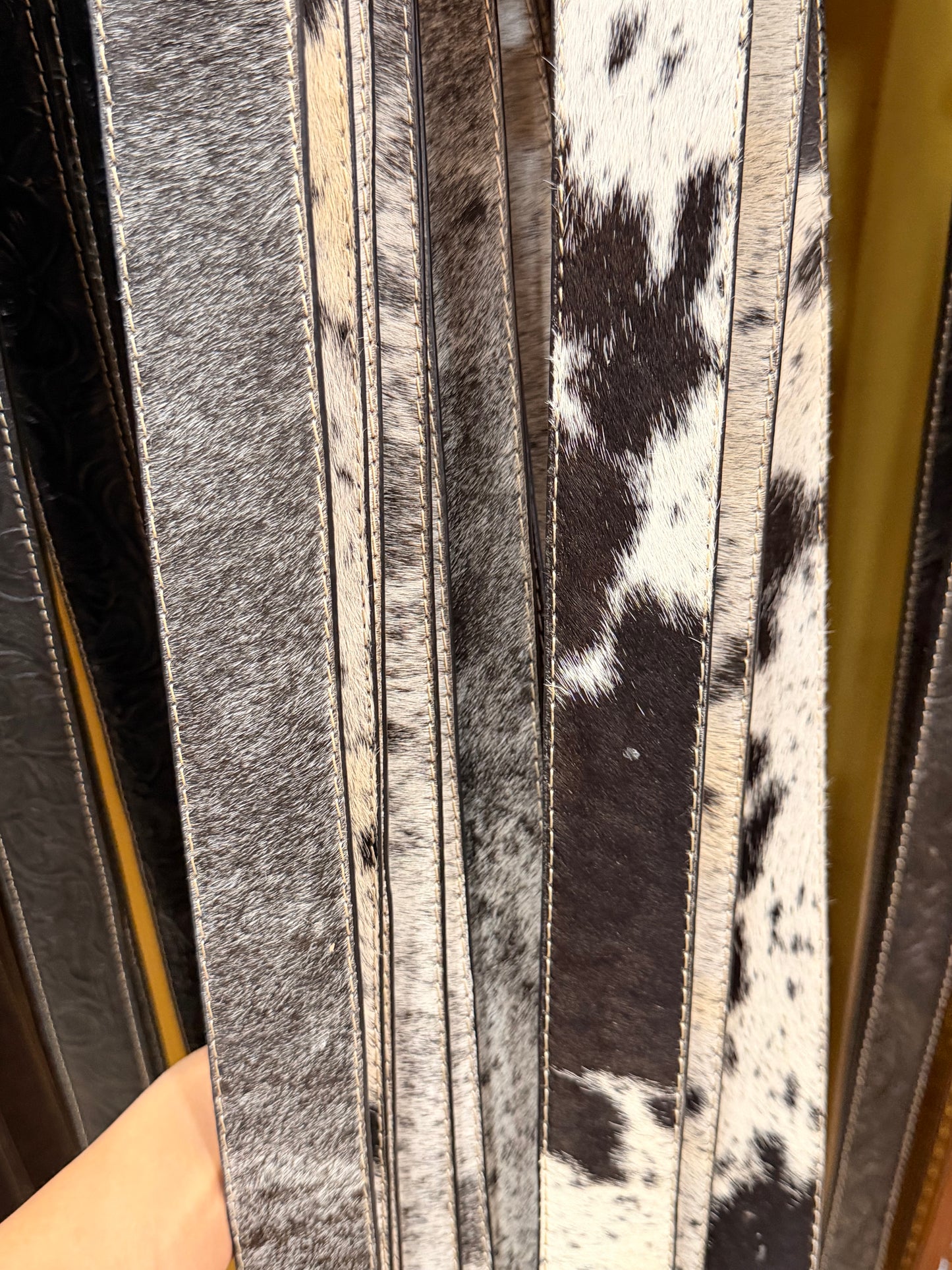 Cowhide Western Belt with Metal Buckle