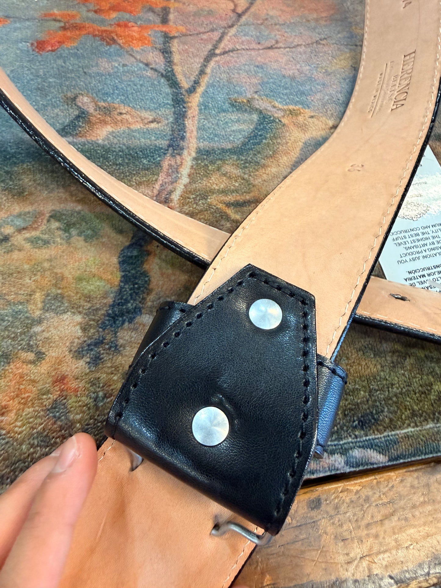 Black & White Geometric Western Belt