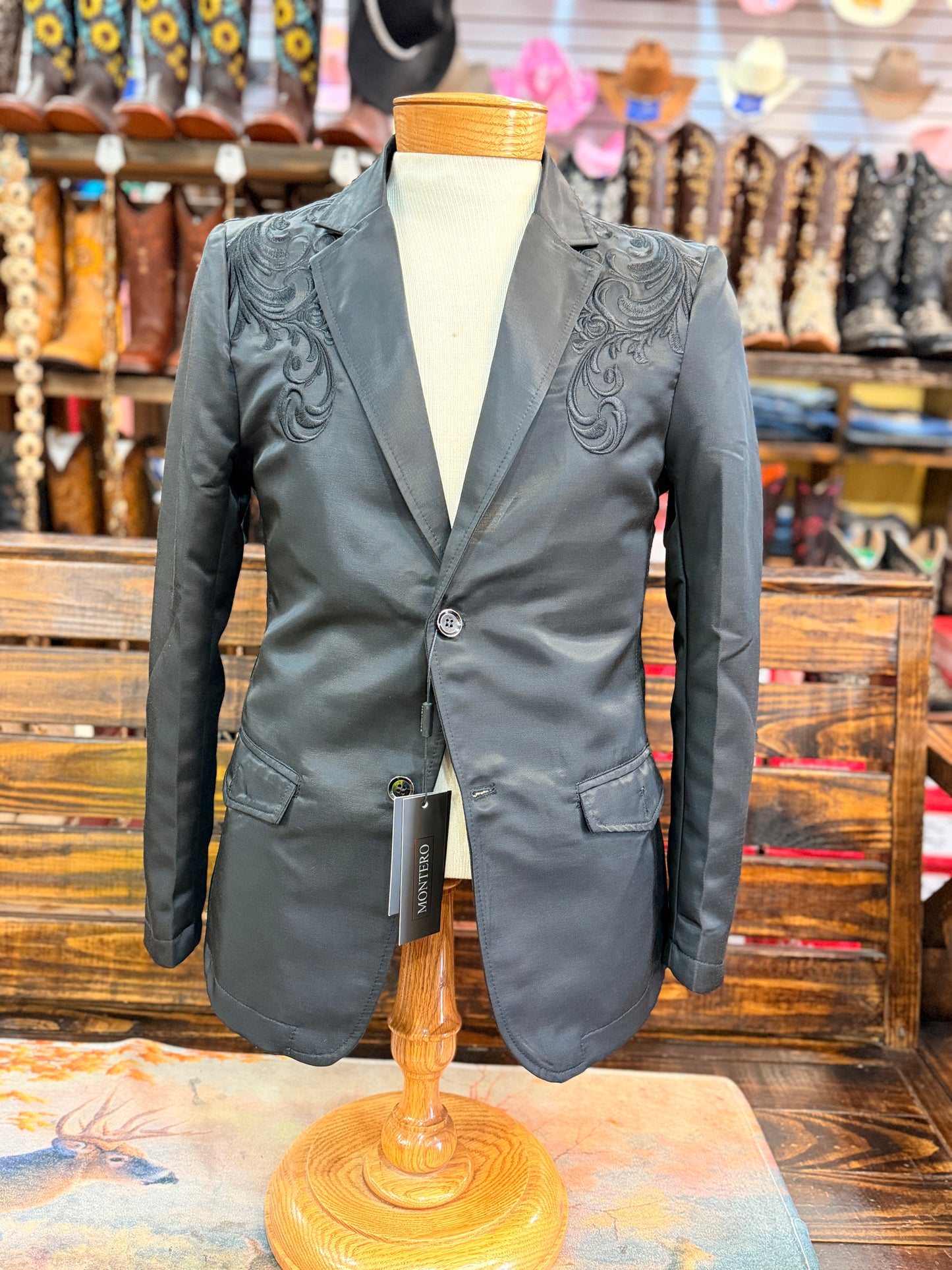 Western Suit jacket with Embroidered Detailing