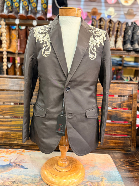 Western Suit jacket with Embroidered Detailing