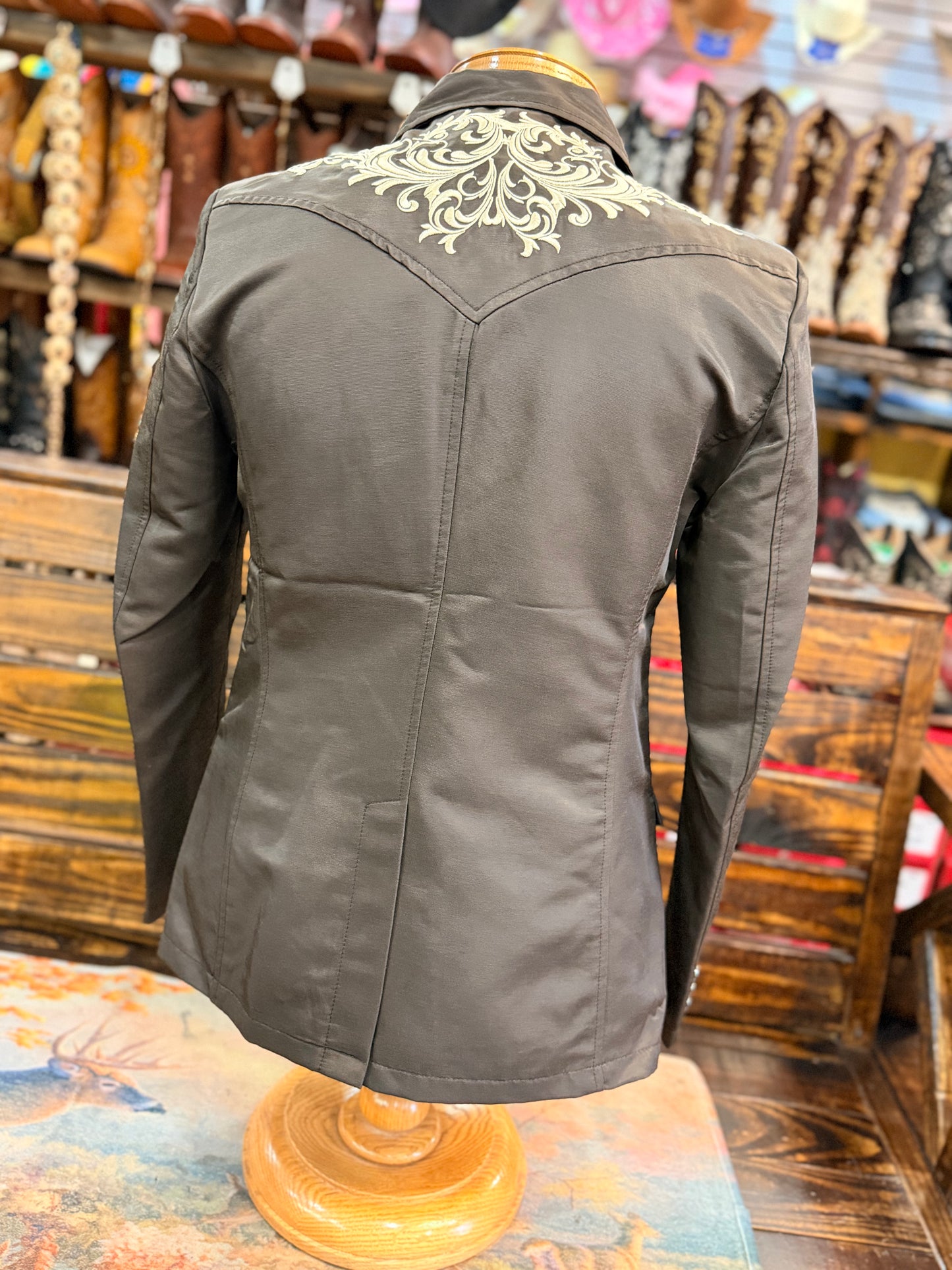 Western Suit jacket with Embroidered Detailing
