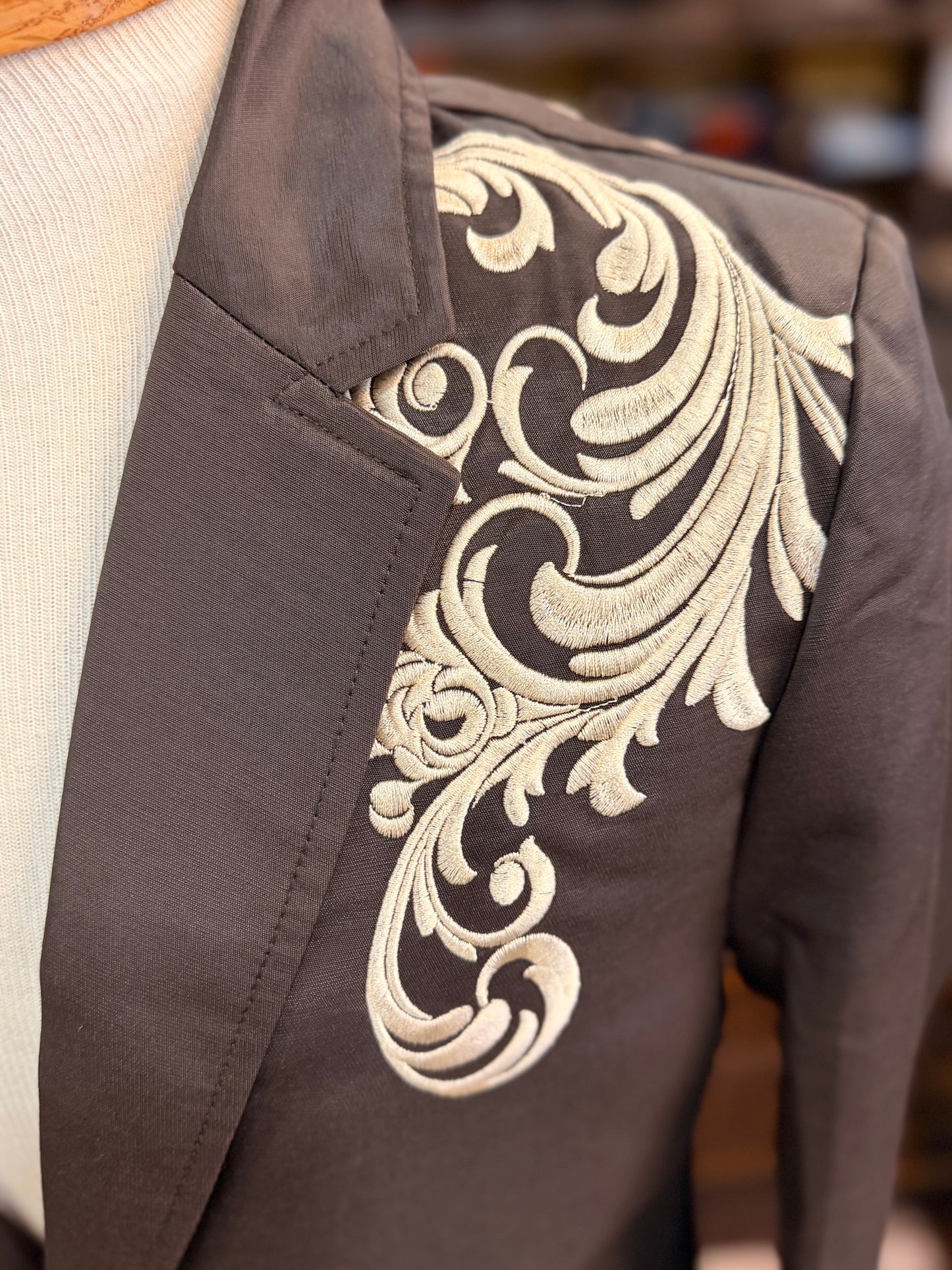 Western Suit jacket with Embroidered Detailing