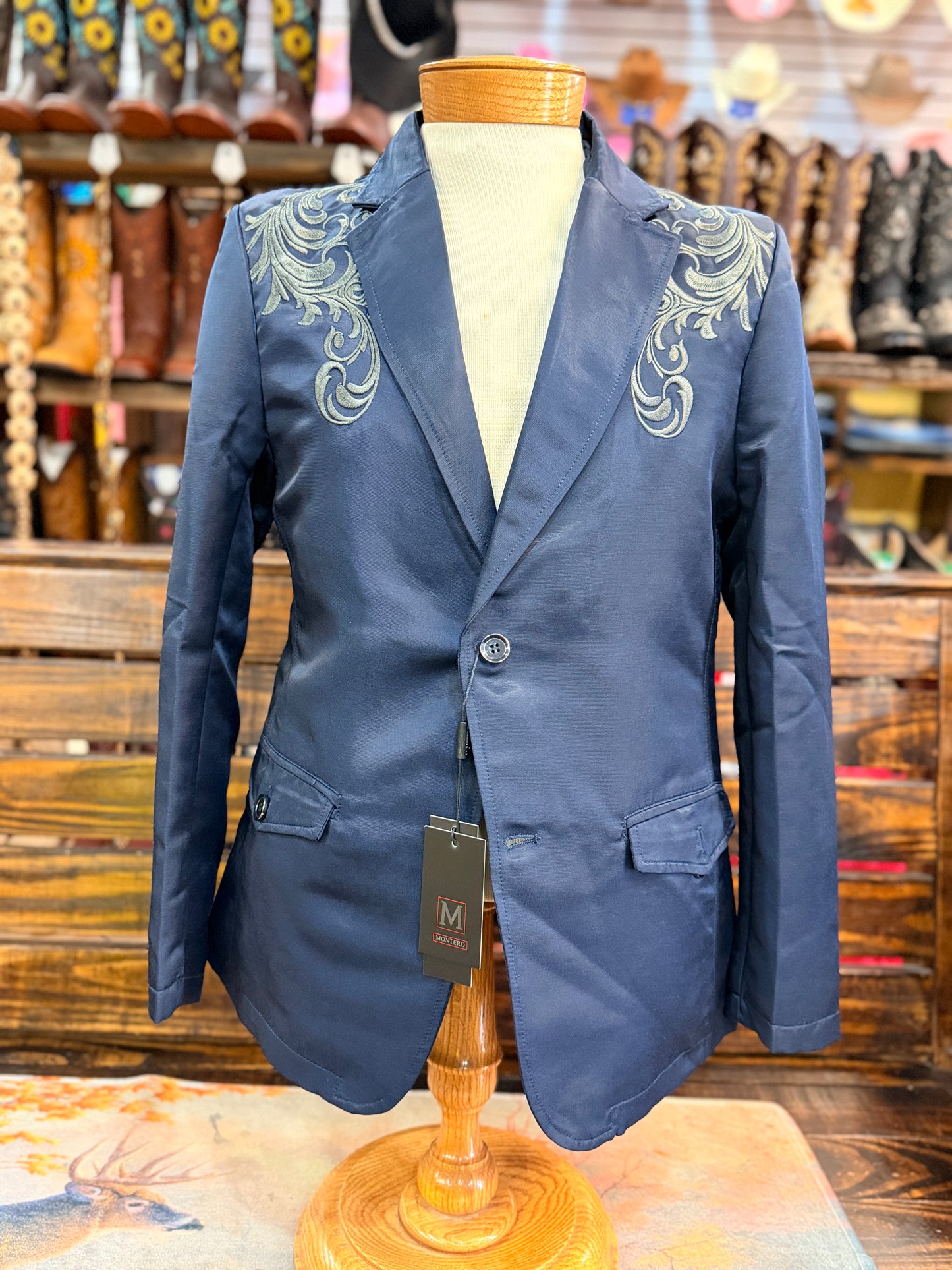 Western Suit jacket with Embroidered Detailing