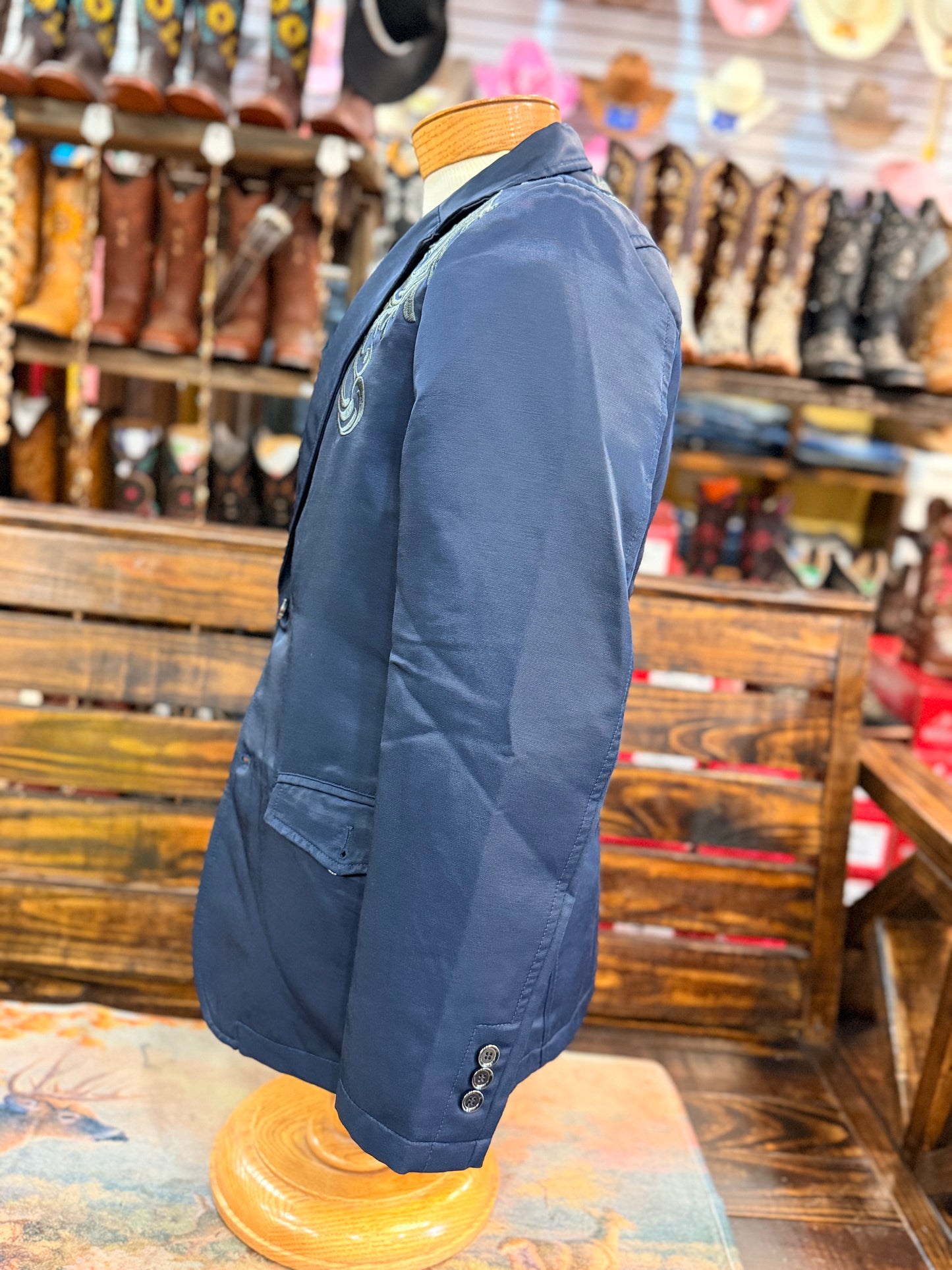 Western Suit jacket with Embroidered Detailing