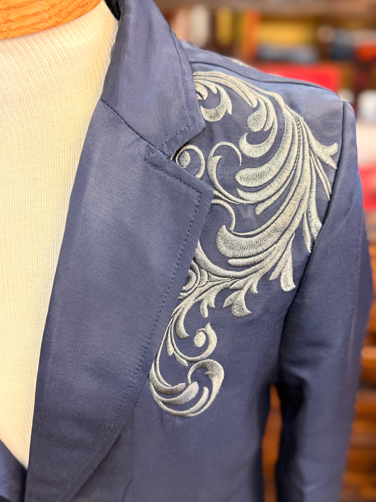 Western Suit jacket with Embroidered Detailing