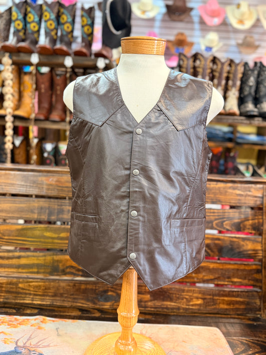 Men’s 100% Genuine Leather Western Vest