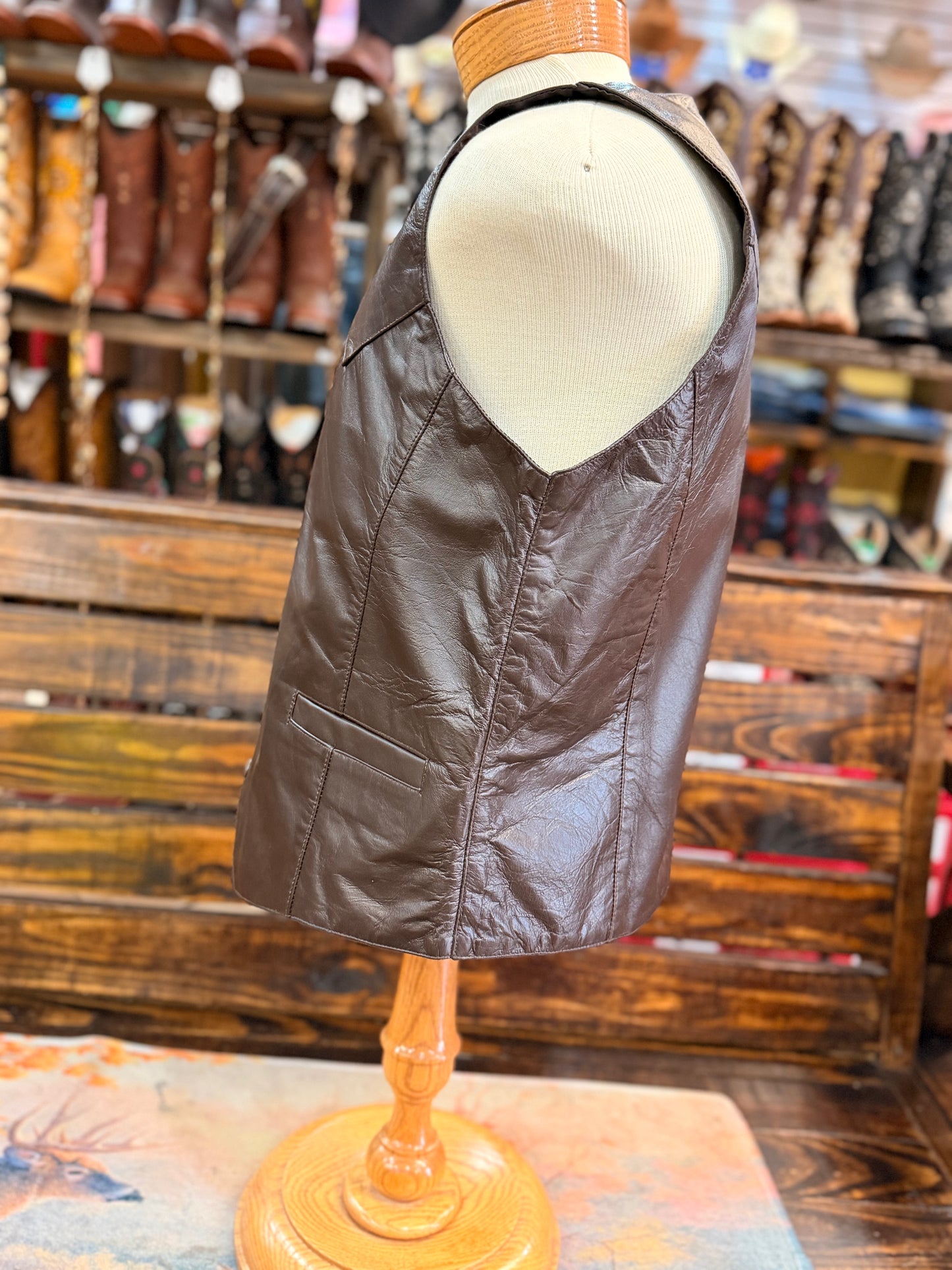 Men’s 100% Genuine Leather Western Vest