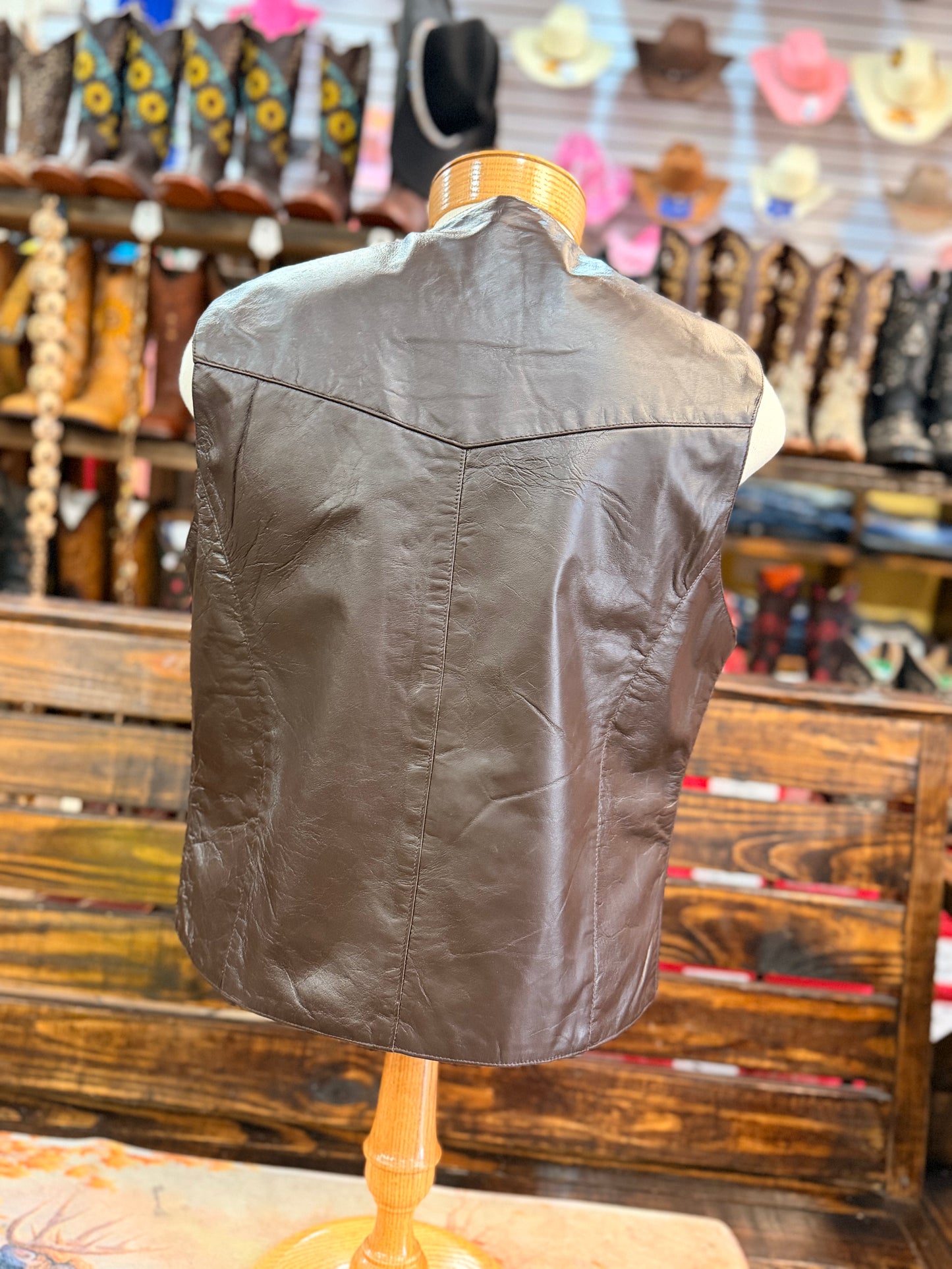 Men’s 100% Genuine Leather Western Vest