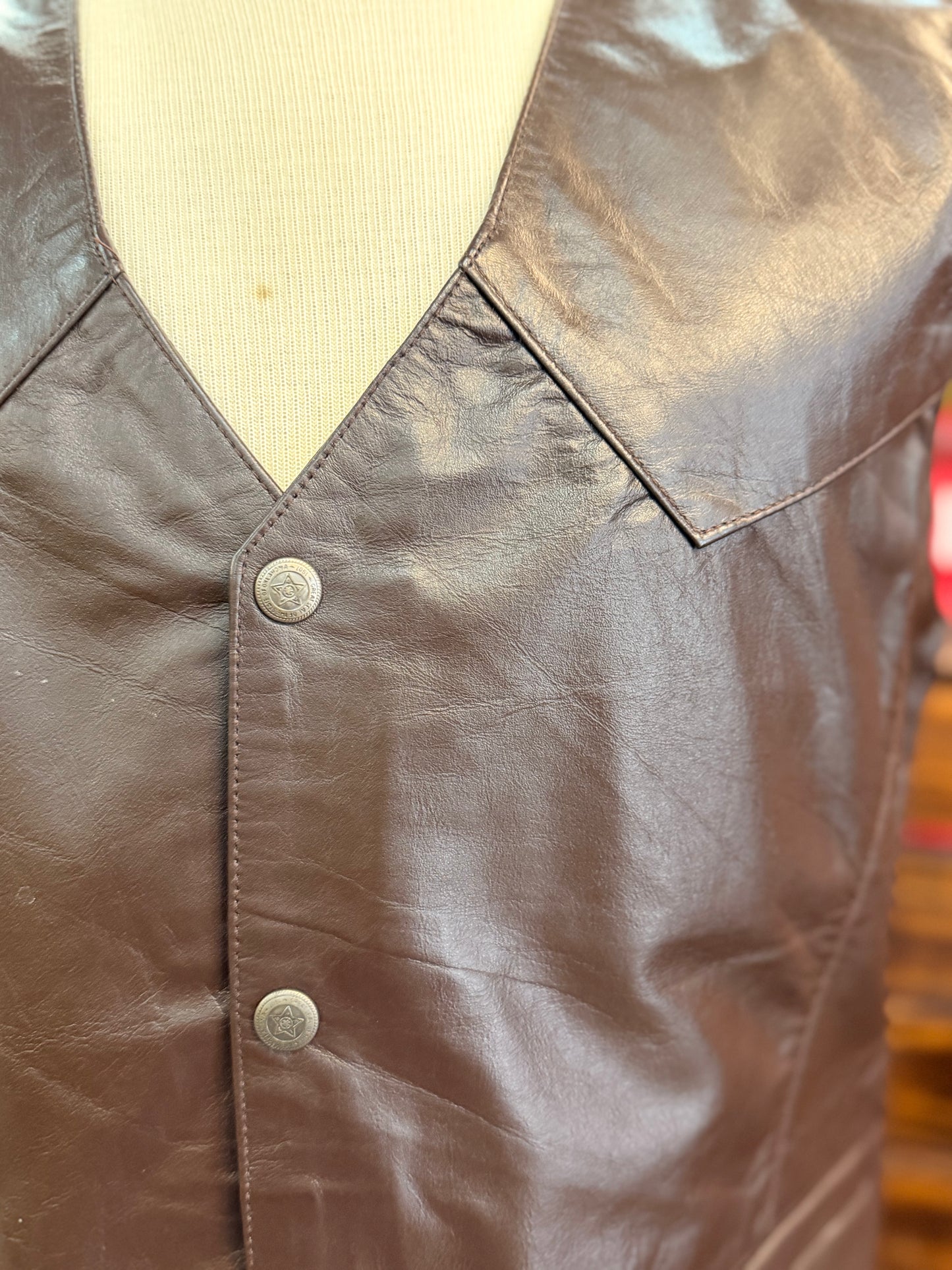 Men’s 100% Genuine Leather Western Vest