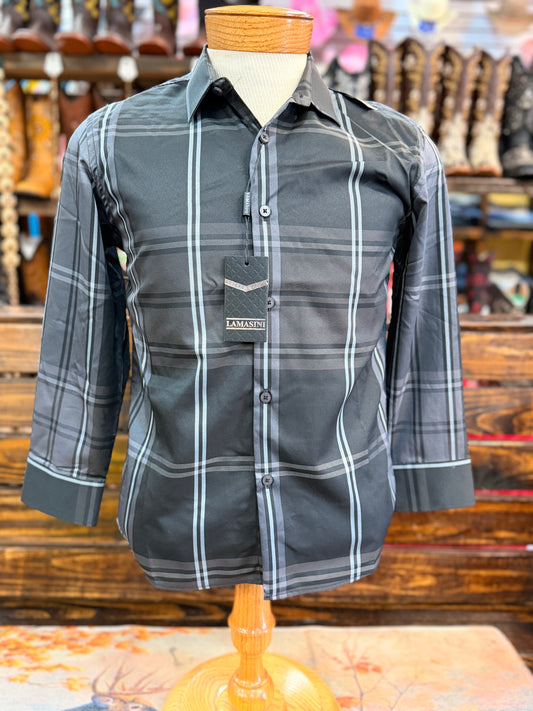 Big Kid's Western Plaid Long-Sleeve Shirt
