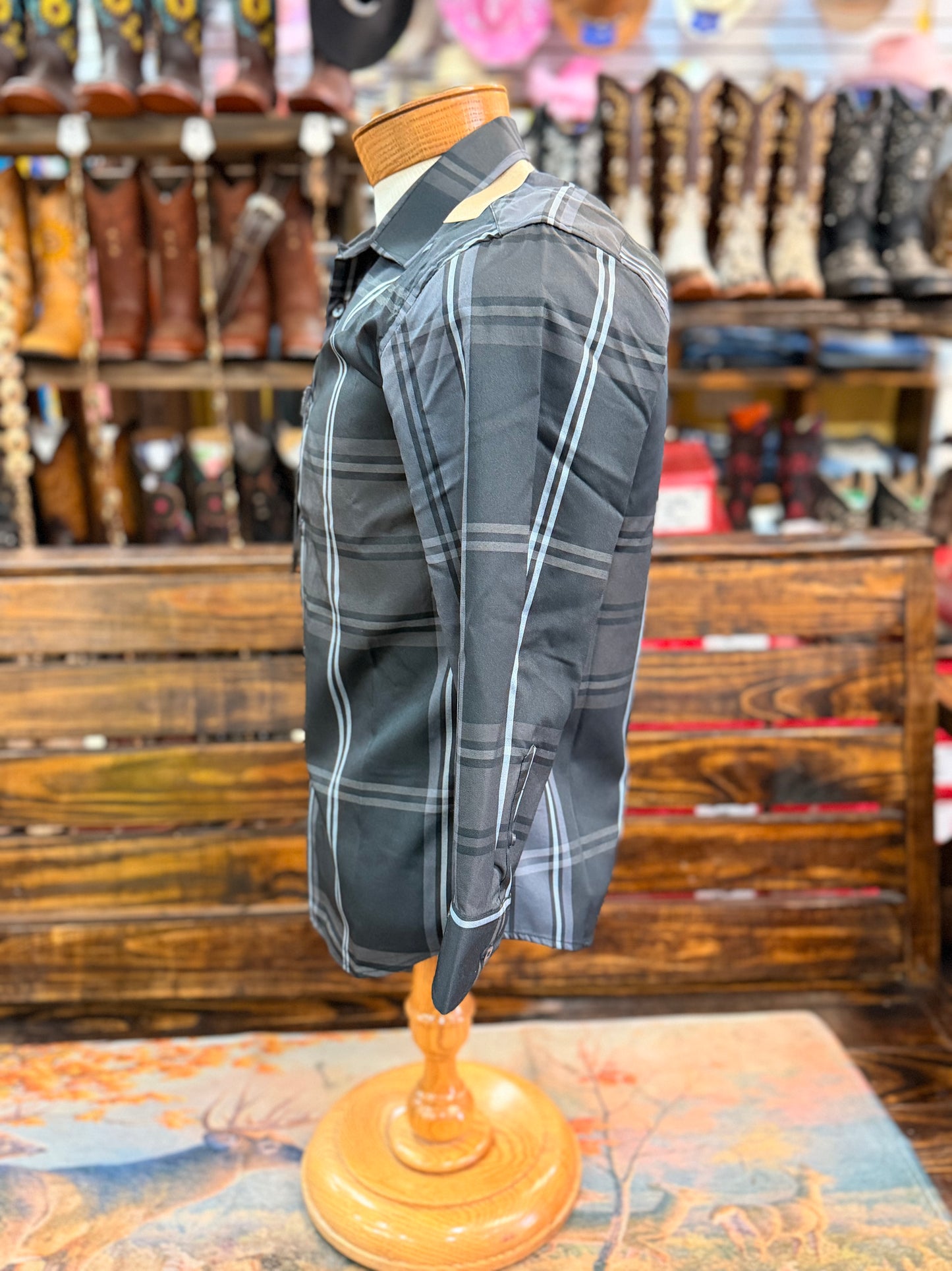 Big Kid's Western Plaid Long-Sleeve Shirt