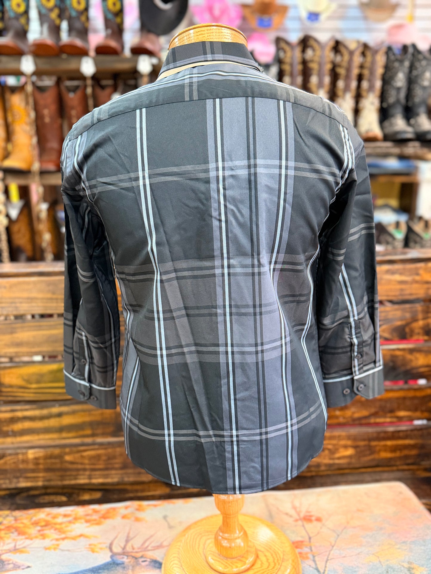 Big Kid's Western Plaid Long-Sleeve Shirt